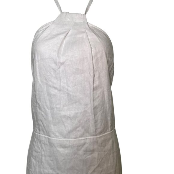 Reformation Santino Dress White Linen Halter Midi NWT Size 12 - Picture 4 of 6